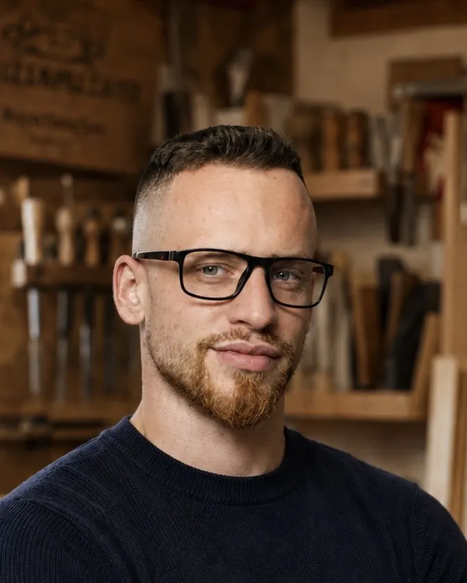 Steven Hertzog, Gründer von Cosy ColorFantasy, in einer Werkstatt
